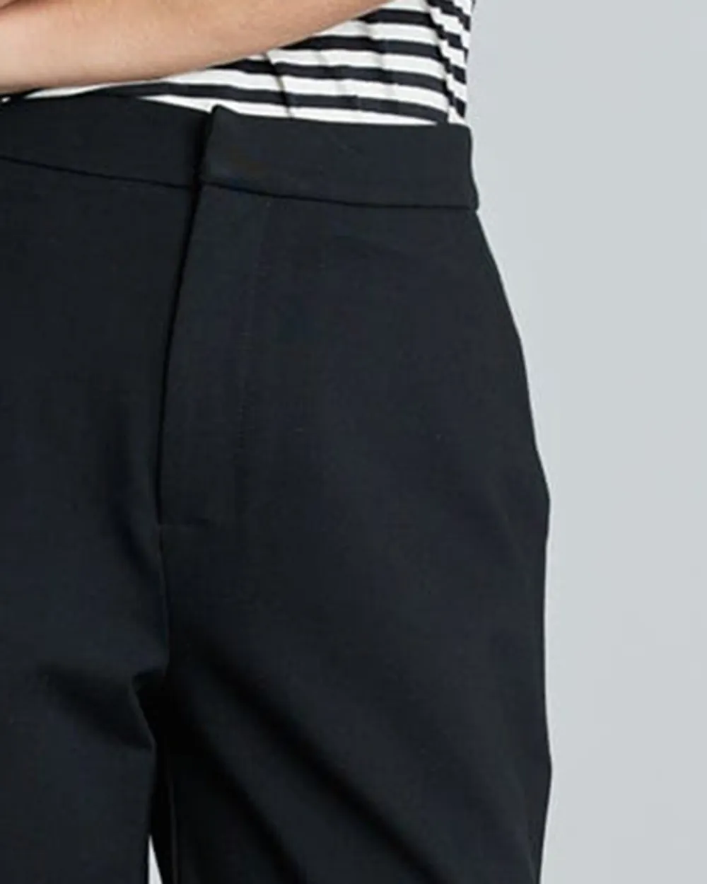 Black High Rise Wide Leg Office Pant