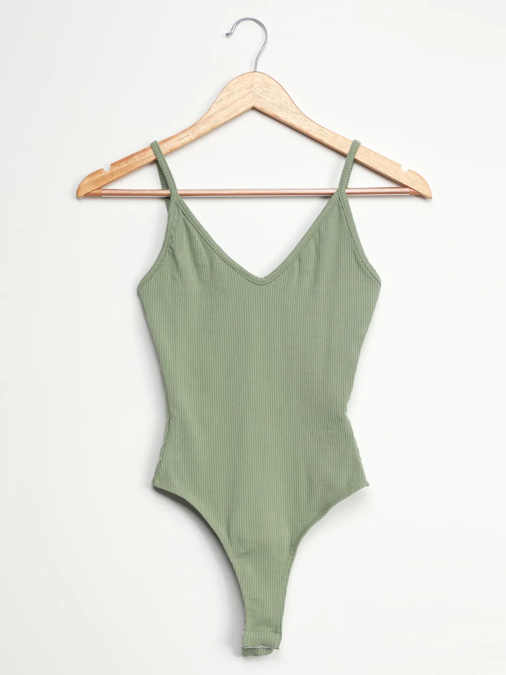 Ribbed V-Neck Cami Bodysuit