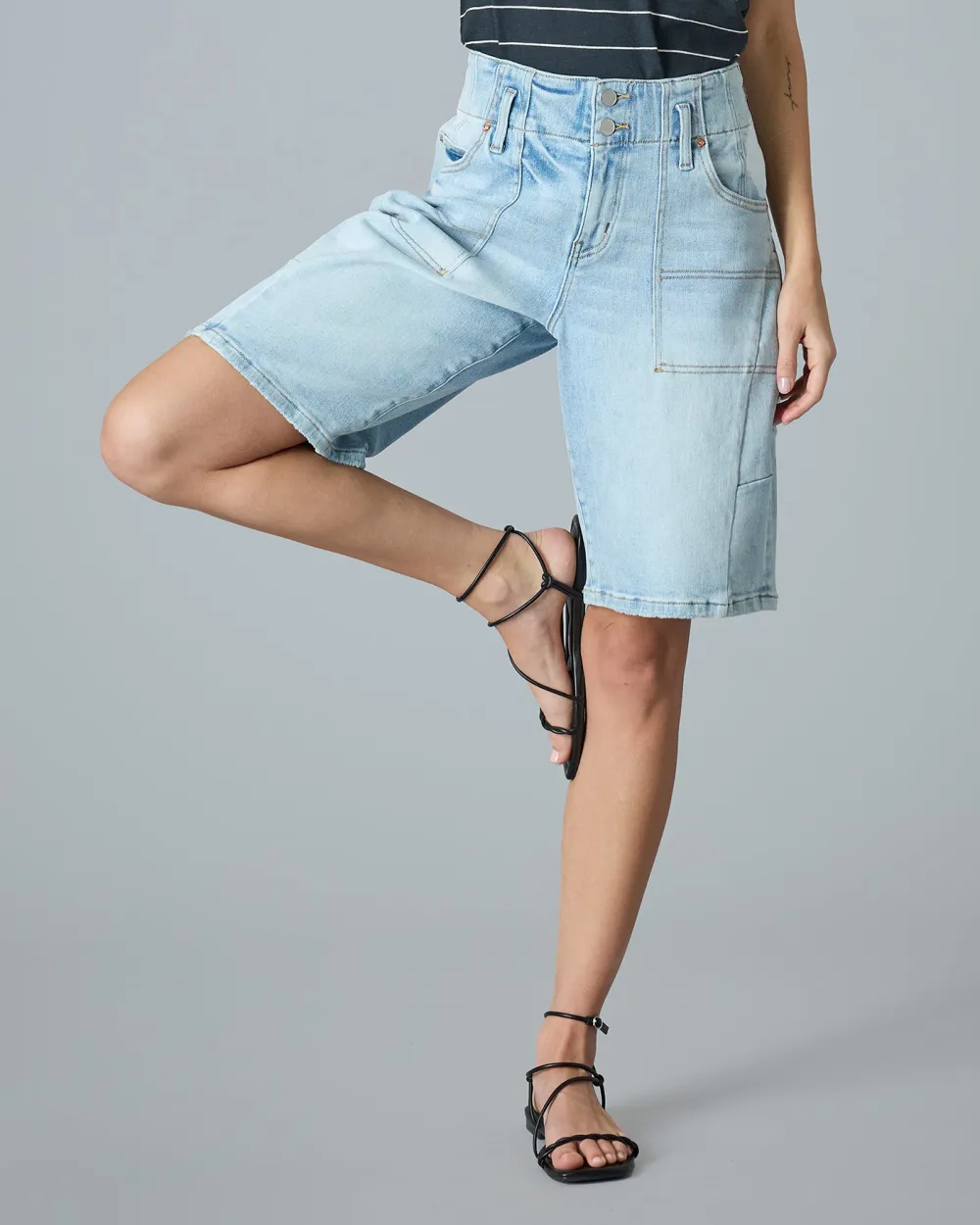Light Blue Denim Bermudas