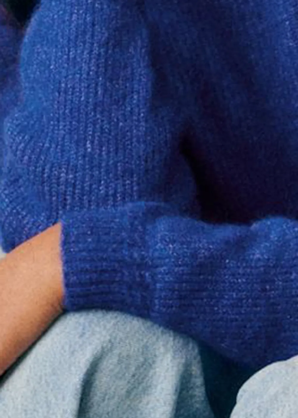 Solid Color Long Aleeve Loose Alpaca Sweater