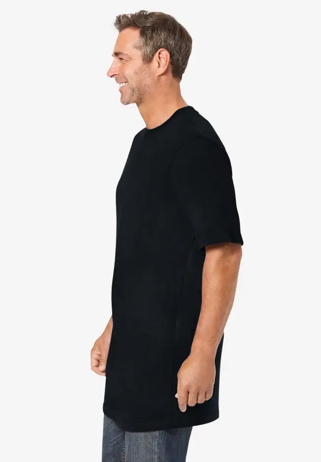 Shrink-Less Lightweight Longer-Length Crewneck T-Shirt