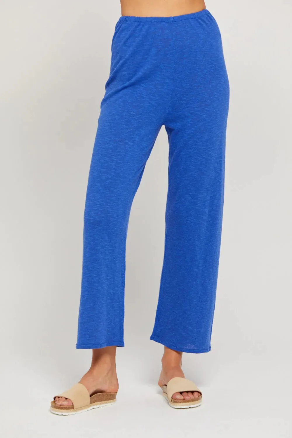 Soft And  Comfortable Breathable Loose Straight  Blue Pants