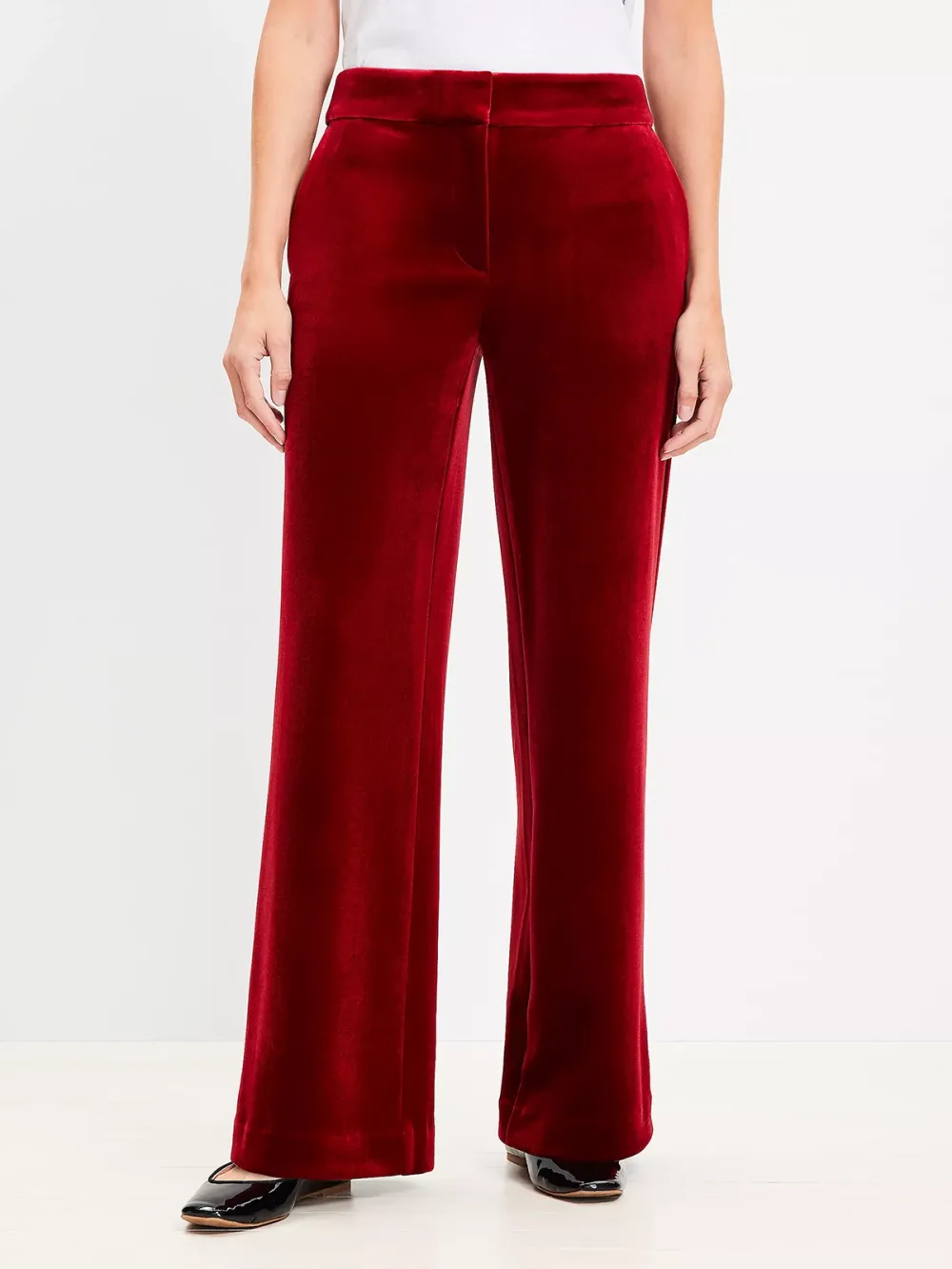 Clean Wide Leg Pants In Velvet