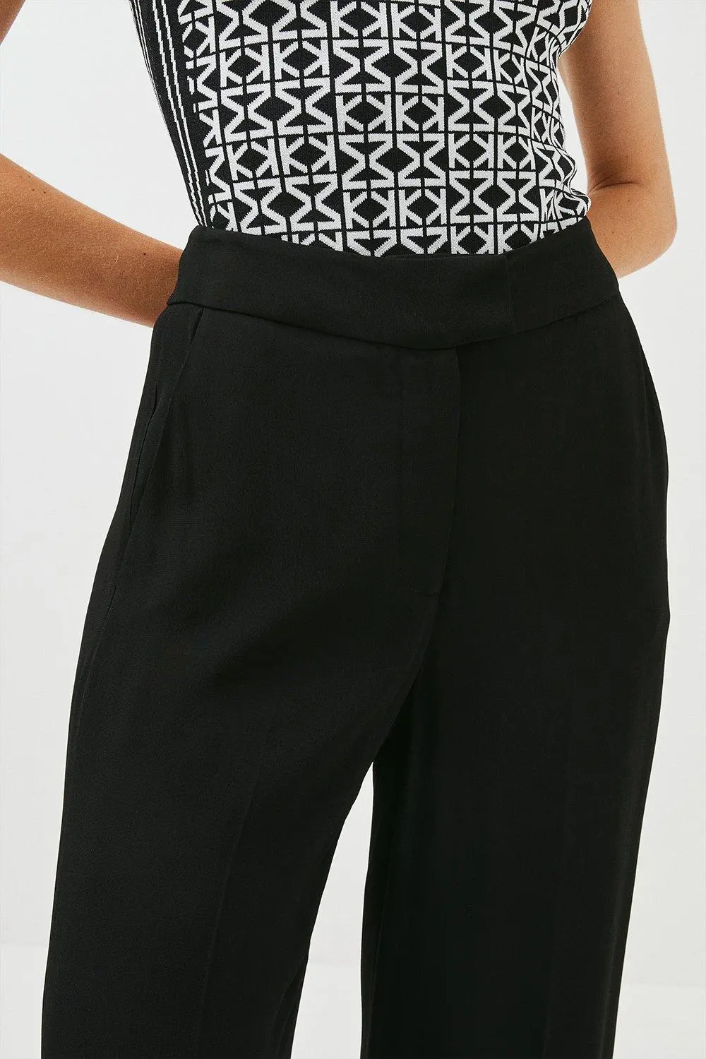 Tall Viscose Satin Back Crepe Wide Leg Trouser