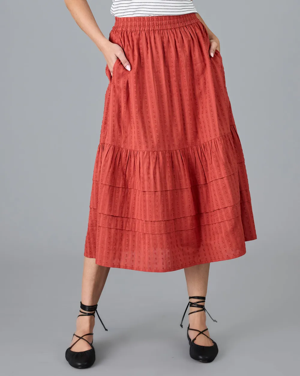 Red High Waisted Skirt