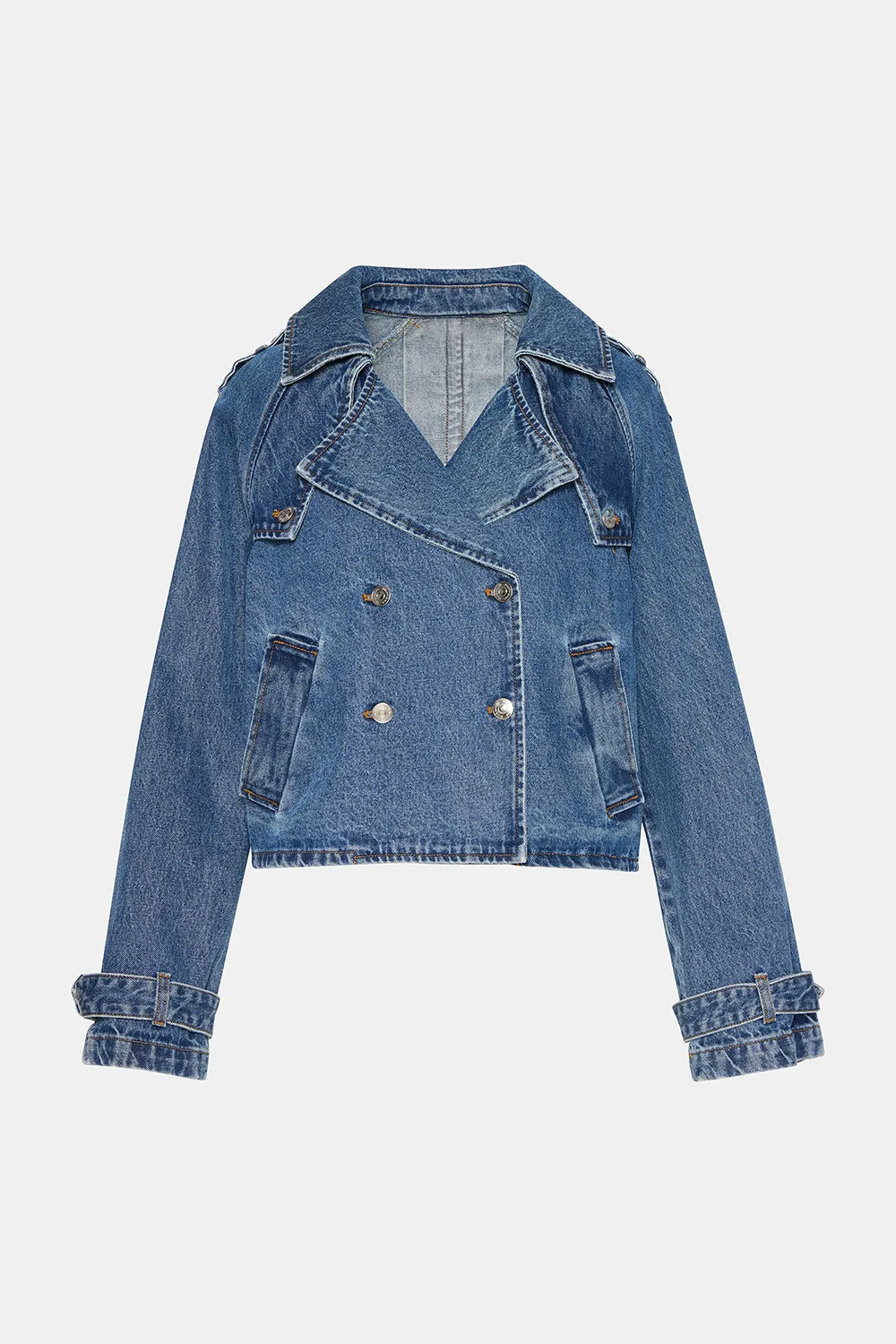 Double-Breasted Denim Jacket