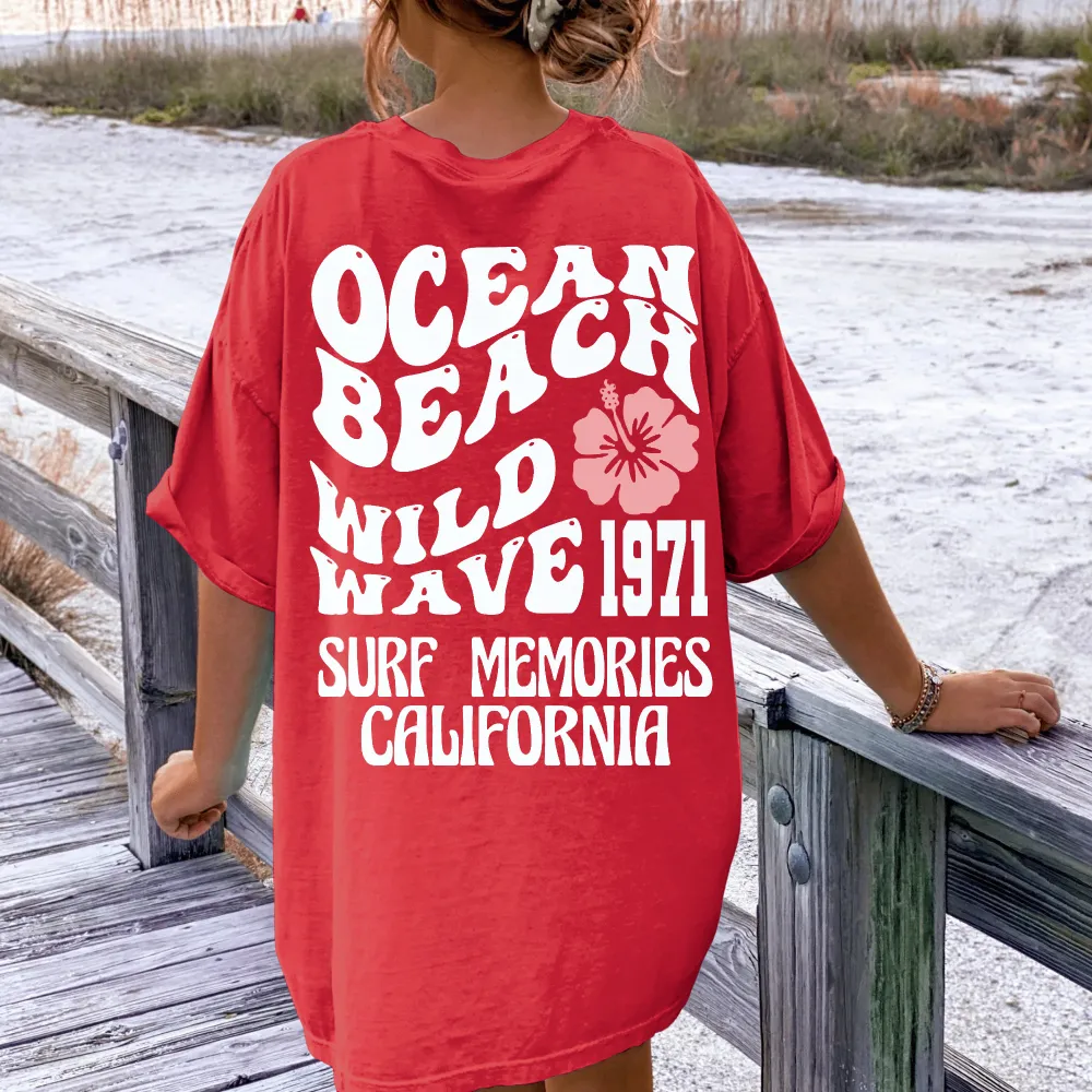 Ocean Beach Surf Memory Print Tee