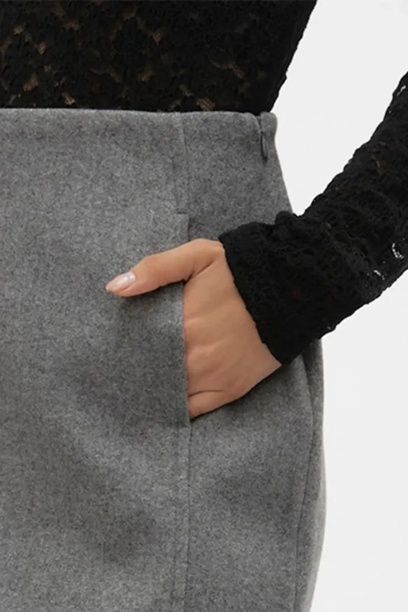 Pocket Designed Woolen Short Skirts