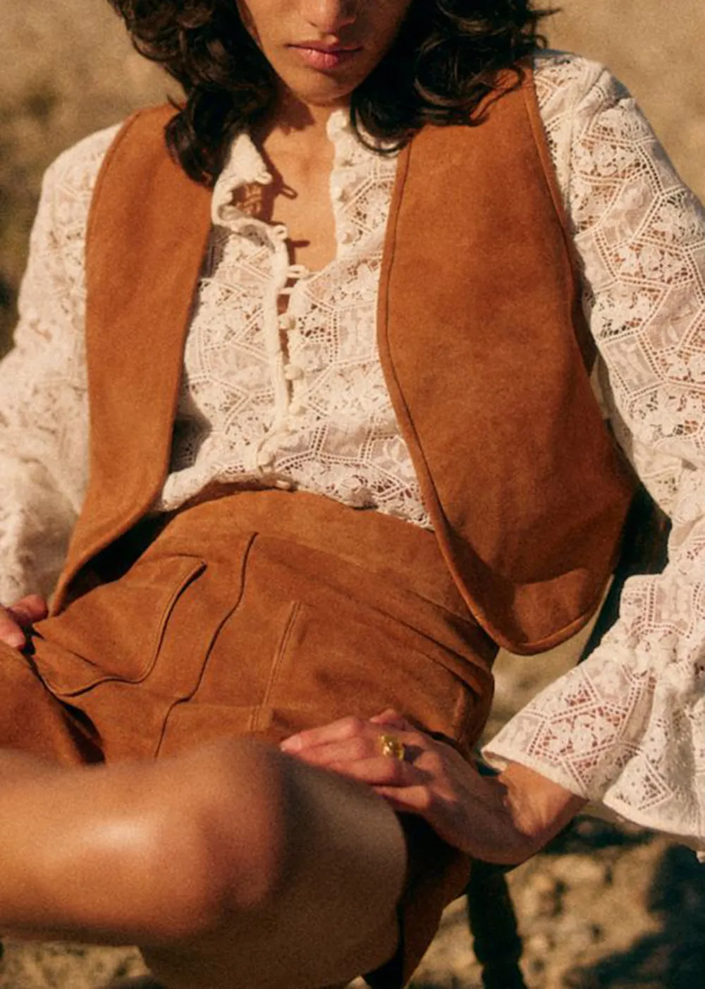 Sleeveless Suede Jacket