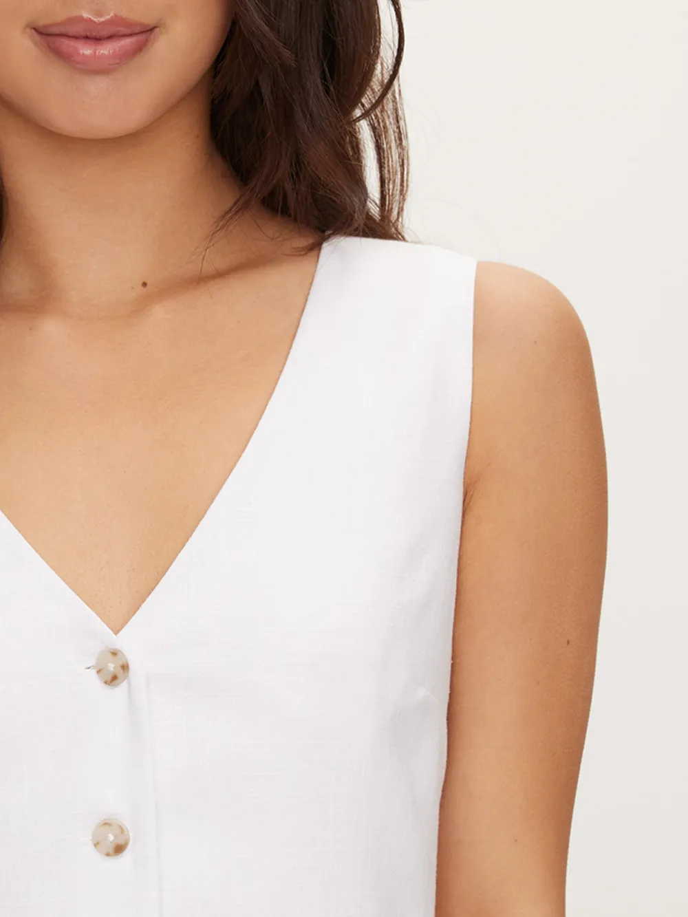 V-Neck Button Front Vest