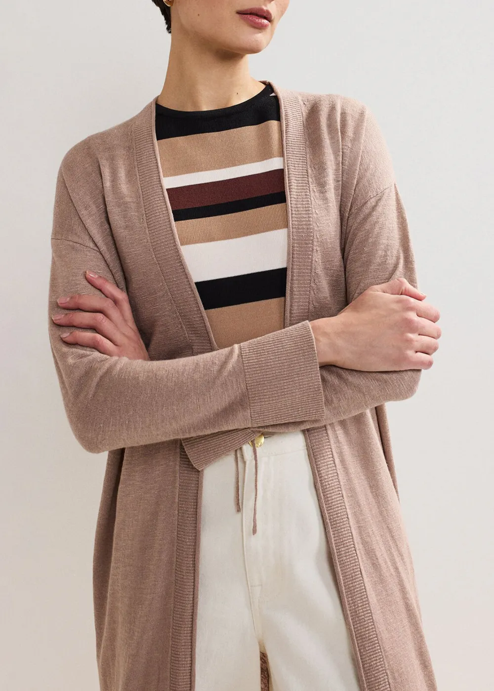 Elegant Plain Long Cardigan
