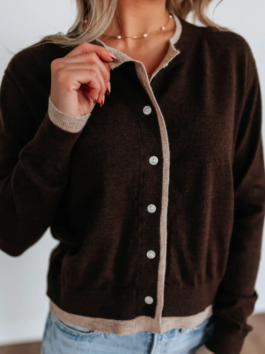 Contrast Color Cardigan