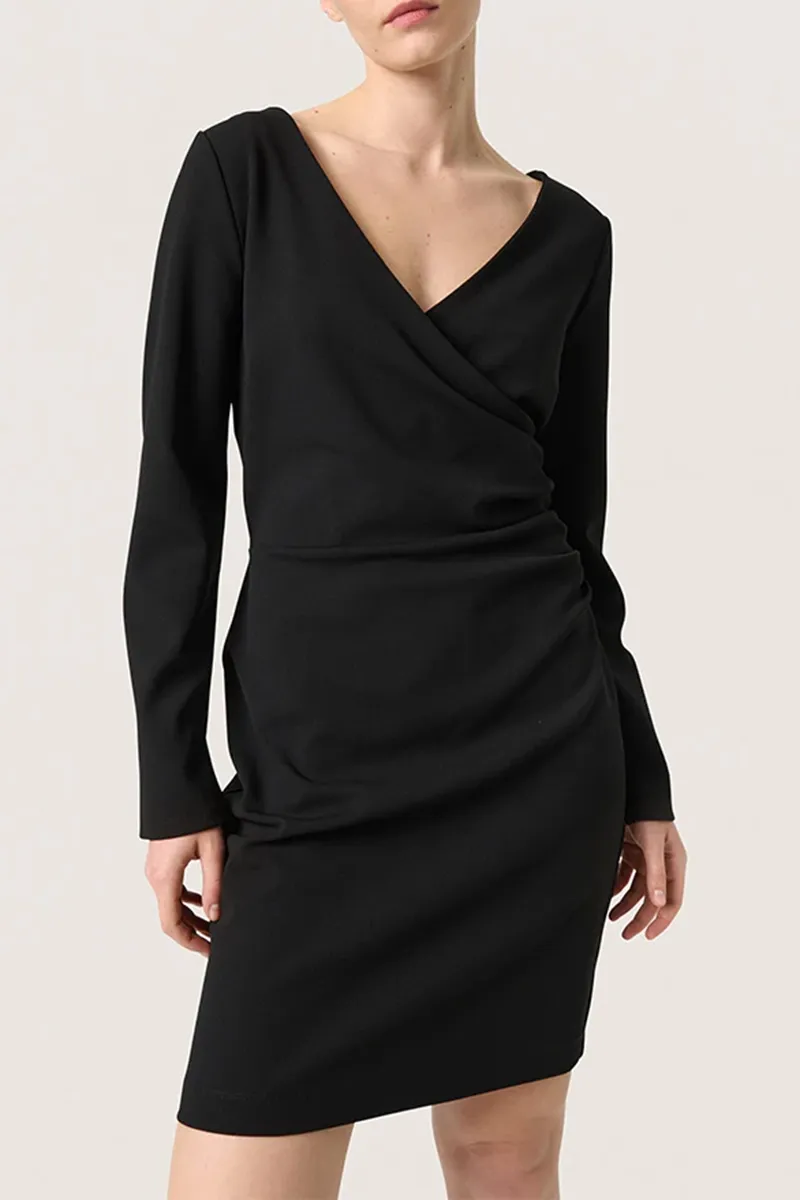 V Neck Wrap Style Long Sleeve Dresses
