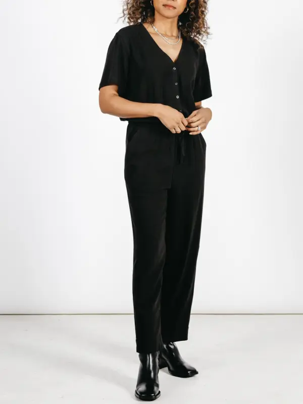 The V-Neck Black Jumpsuit