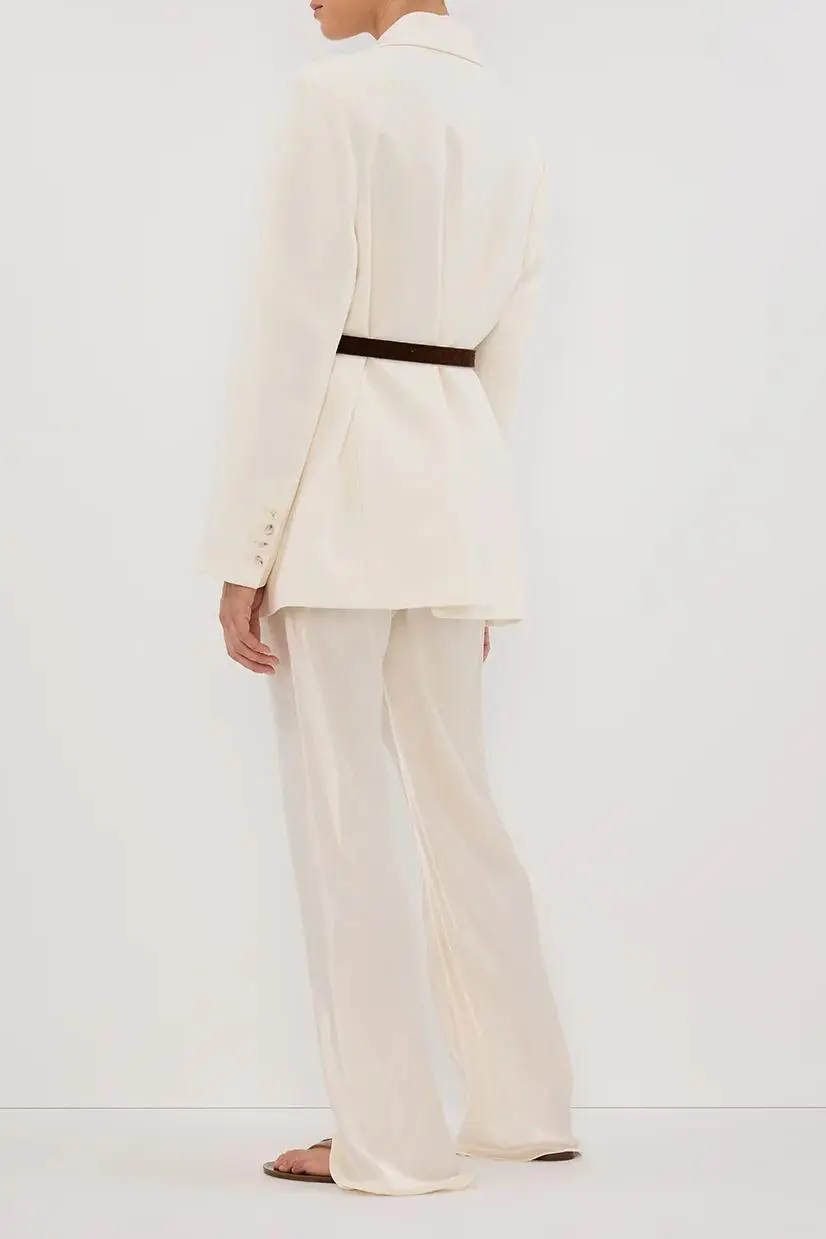 CREAM SATIN PANT