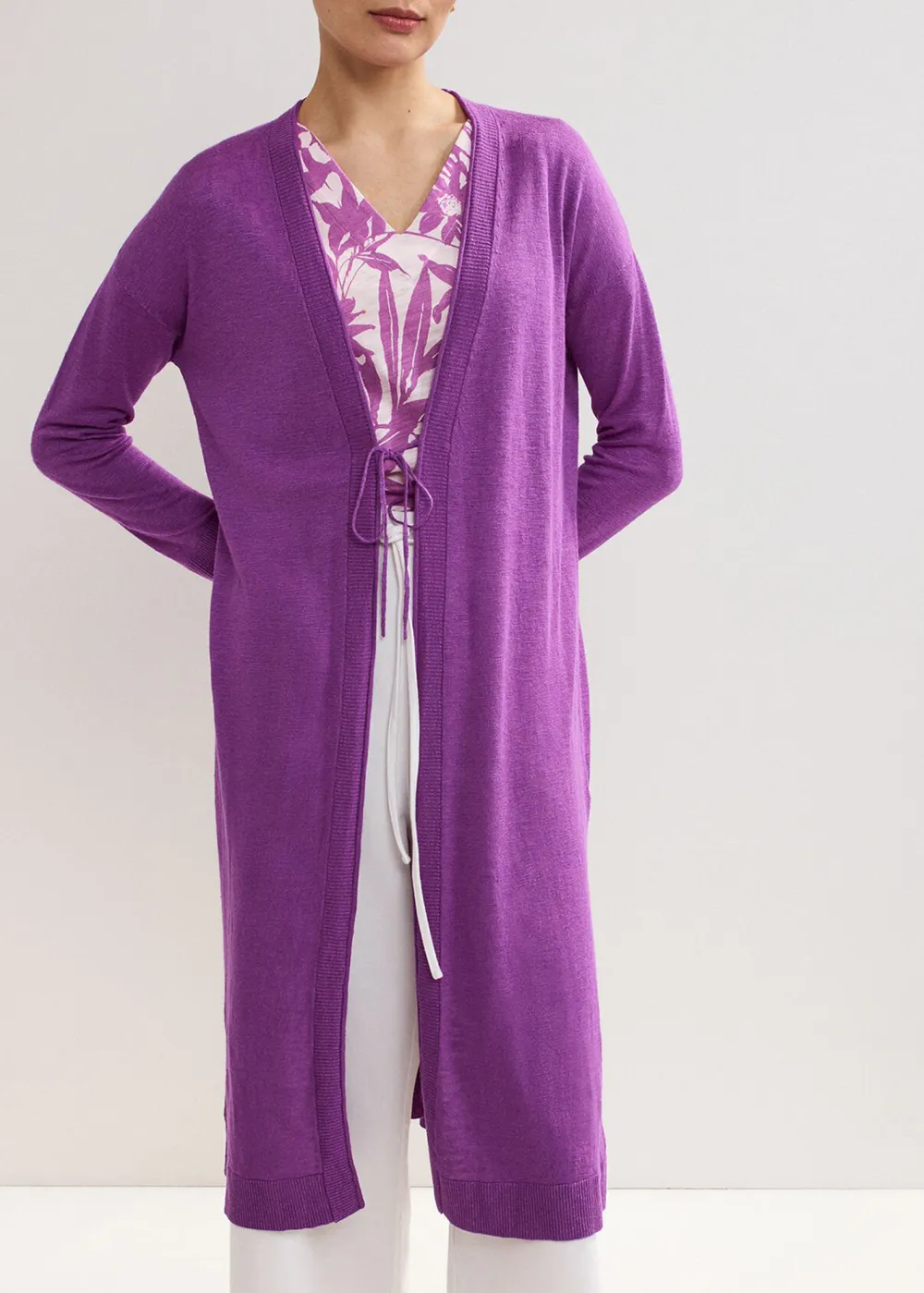 Elegant Plain Long Cardigan
