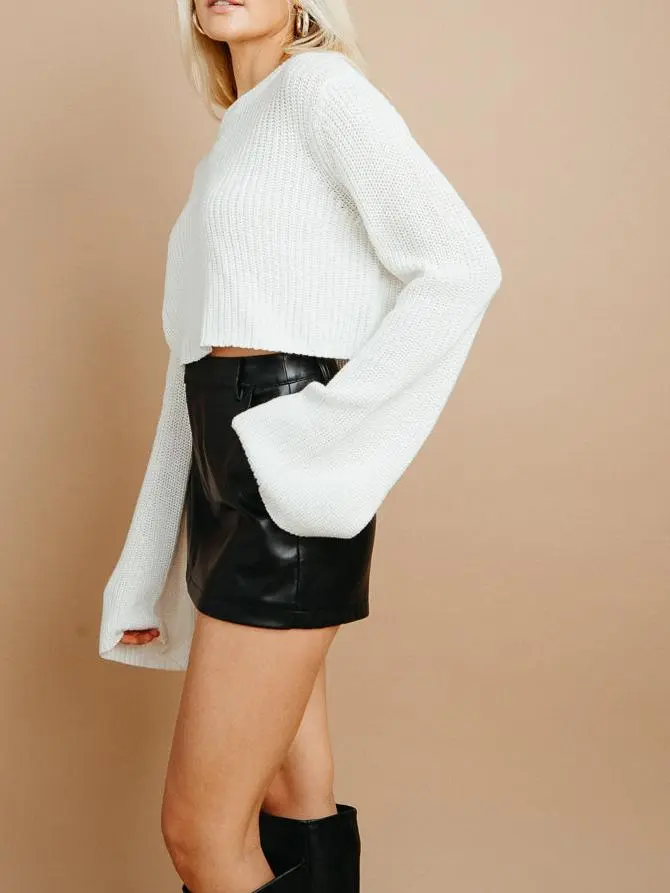Gillian Cropped Bell Sleeve Sweater