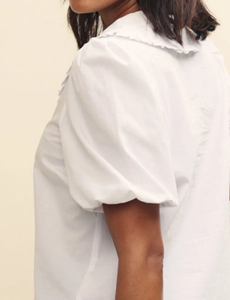 Casual White Collared Blouse