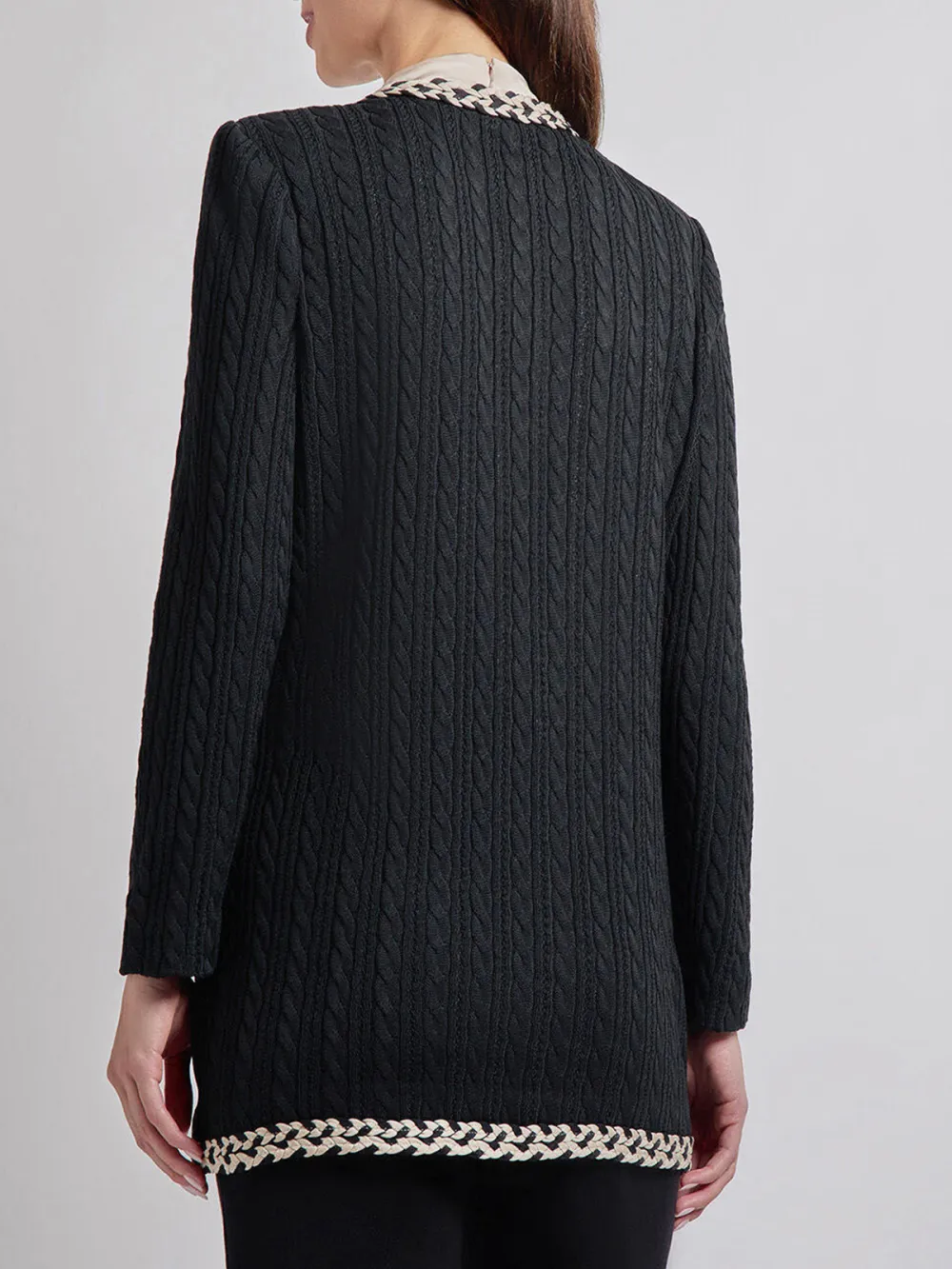 Color Blocking Long Sleeved Round Neck Jacket