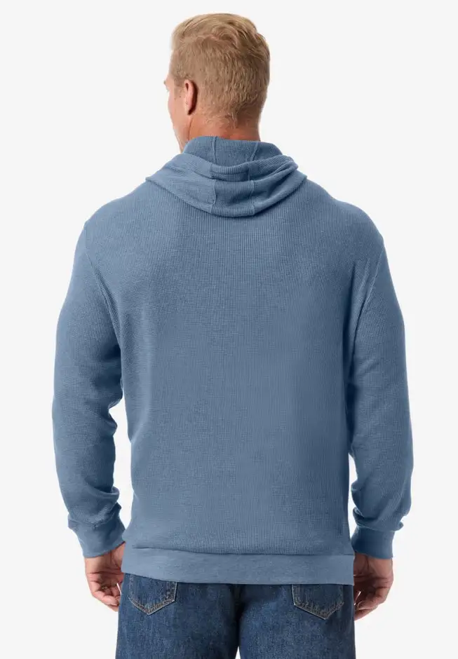 Waffle-Knit Thermal Hoodie