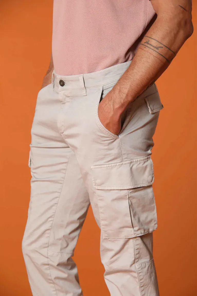 Light Gray Men's Slim Fit Cotton Stretch Overalls