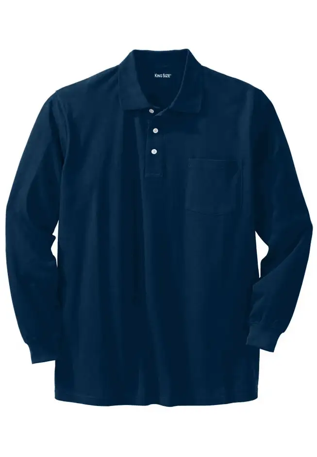 Long-Sleeve Shrink-Less™ Cotton Polo