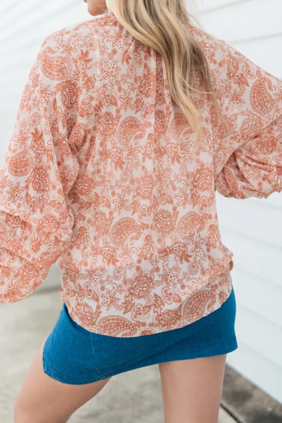 Rust Multi Printed Boho Blouse