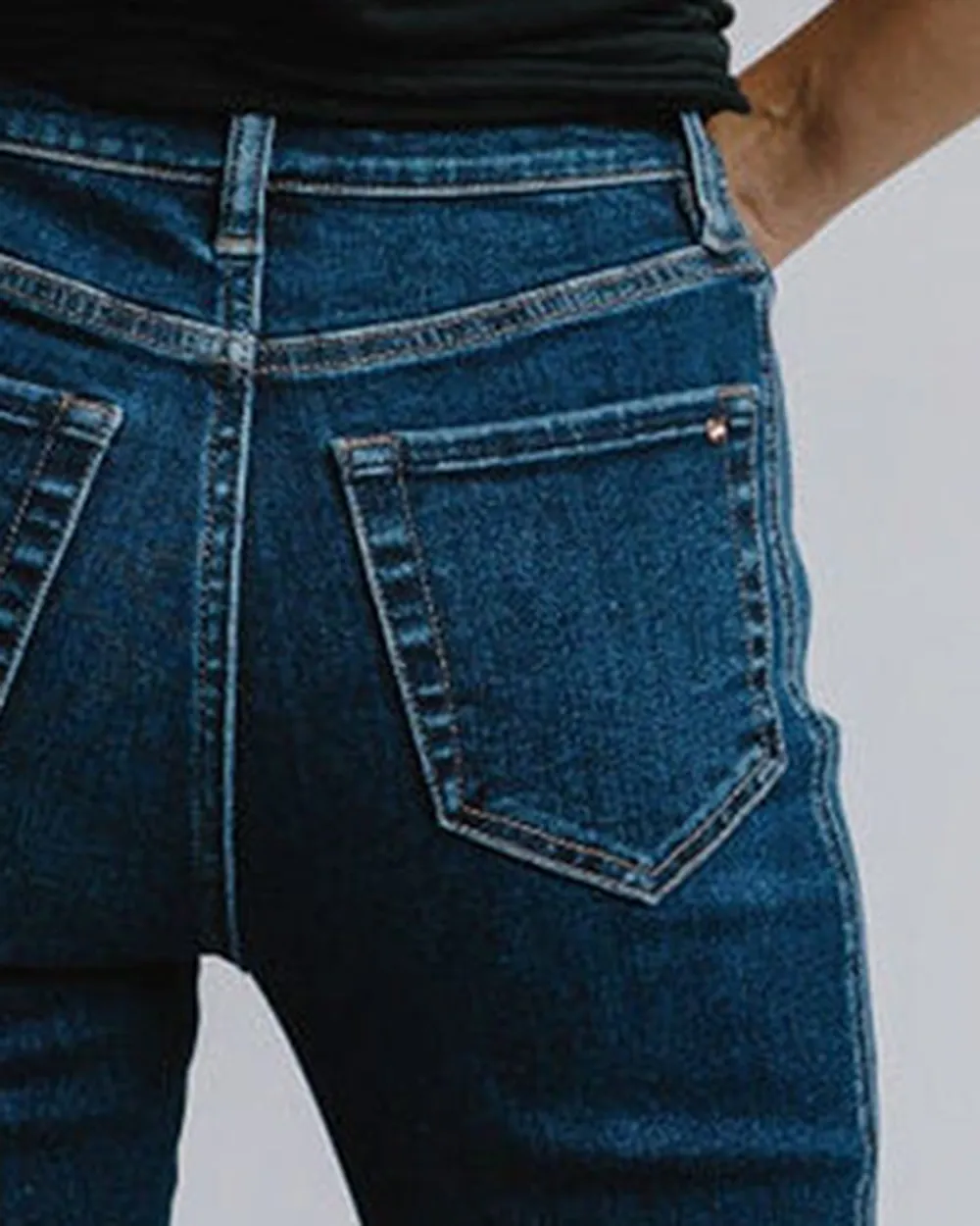 Button Fly Dark Blue Jean