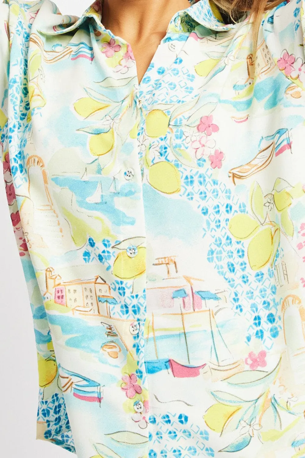 Multi Abstract Relaxed Shirt Short Sleeve