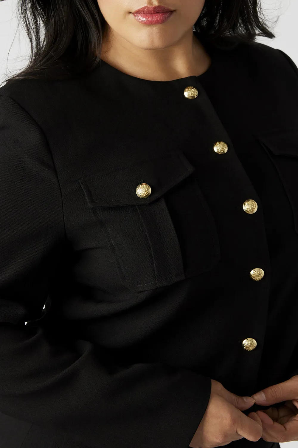 Crew Neck Jacket Black