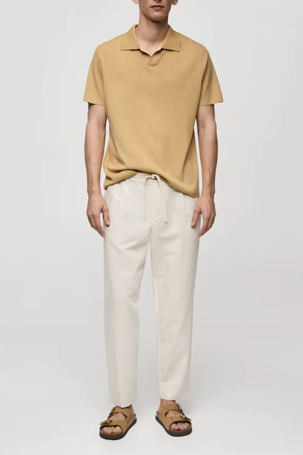 V-Neck Polo Collar Shirt