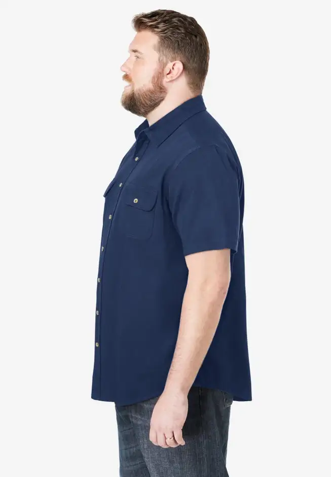 Short Sleeve Denim and Twill Shirt