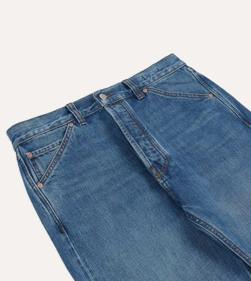 Light Blue Straight Leg Denim Pants