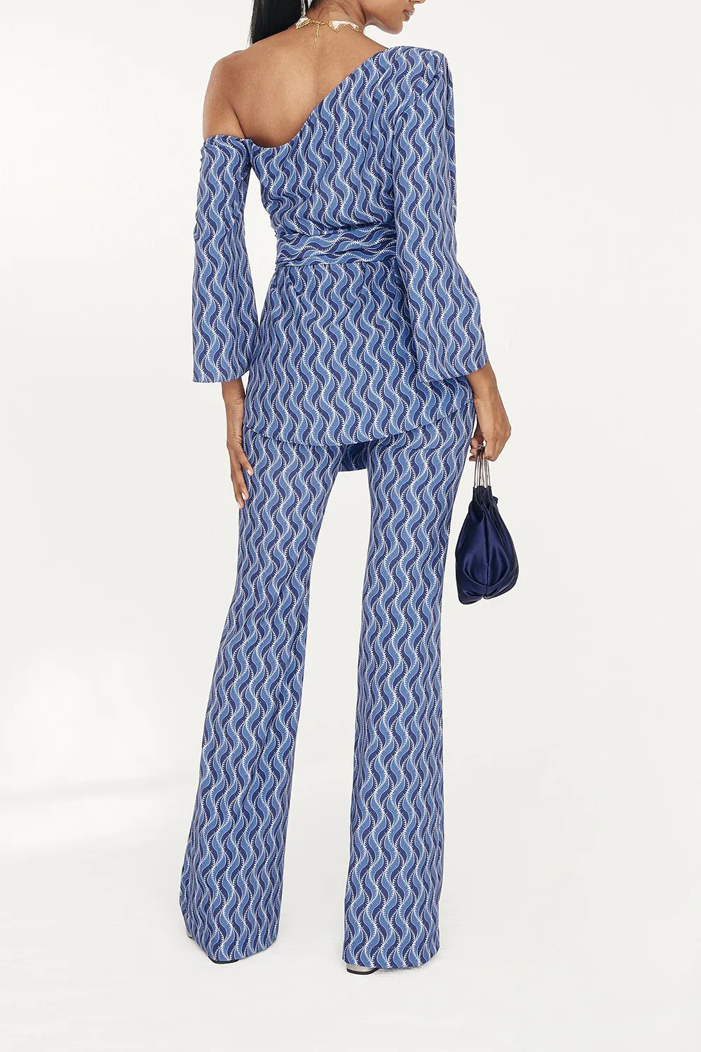 Floral Striped Design Trousers