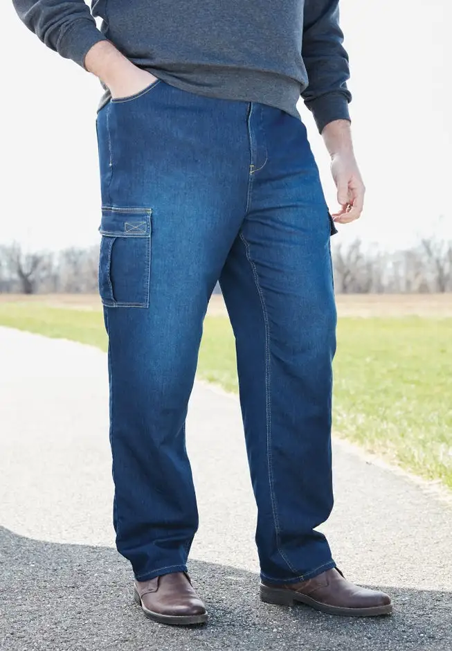 Relaxed Fit Cargo Denim Look Sweatpants