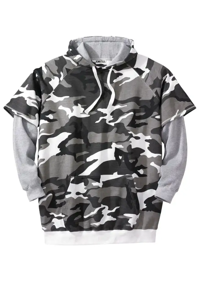Thermal-Lined Layered Look Hoodie