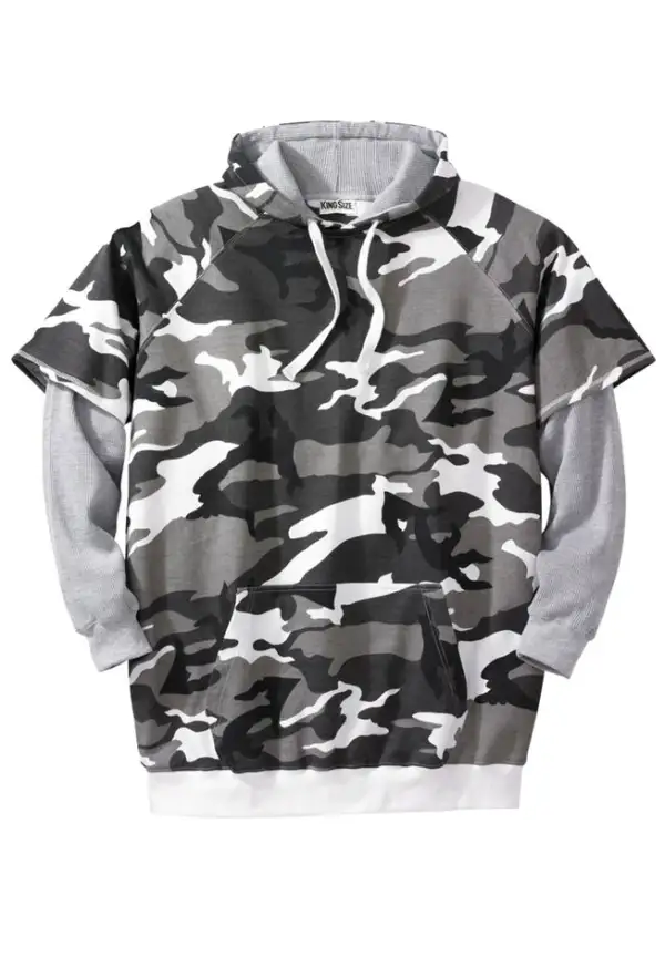Thermal-Lined Layered Look Hoodie