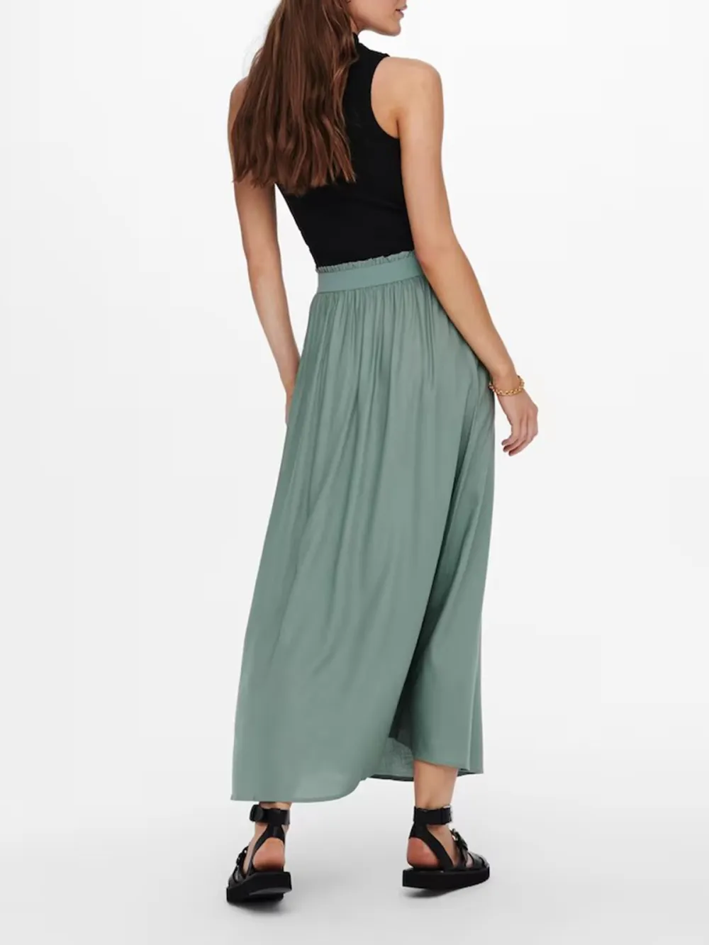 Plain Colored Casual Style A-line Skirt