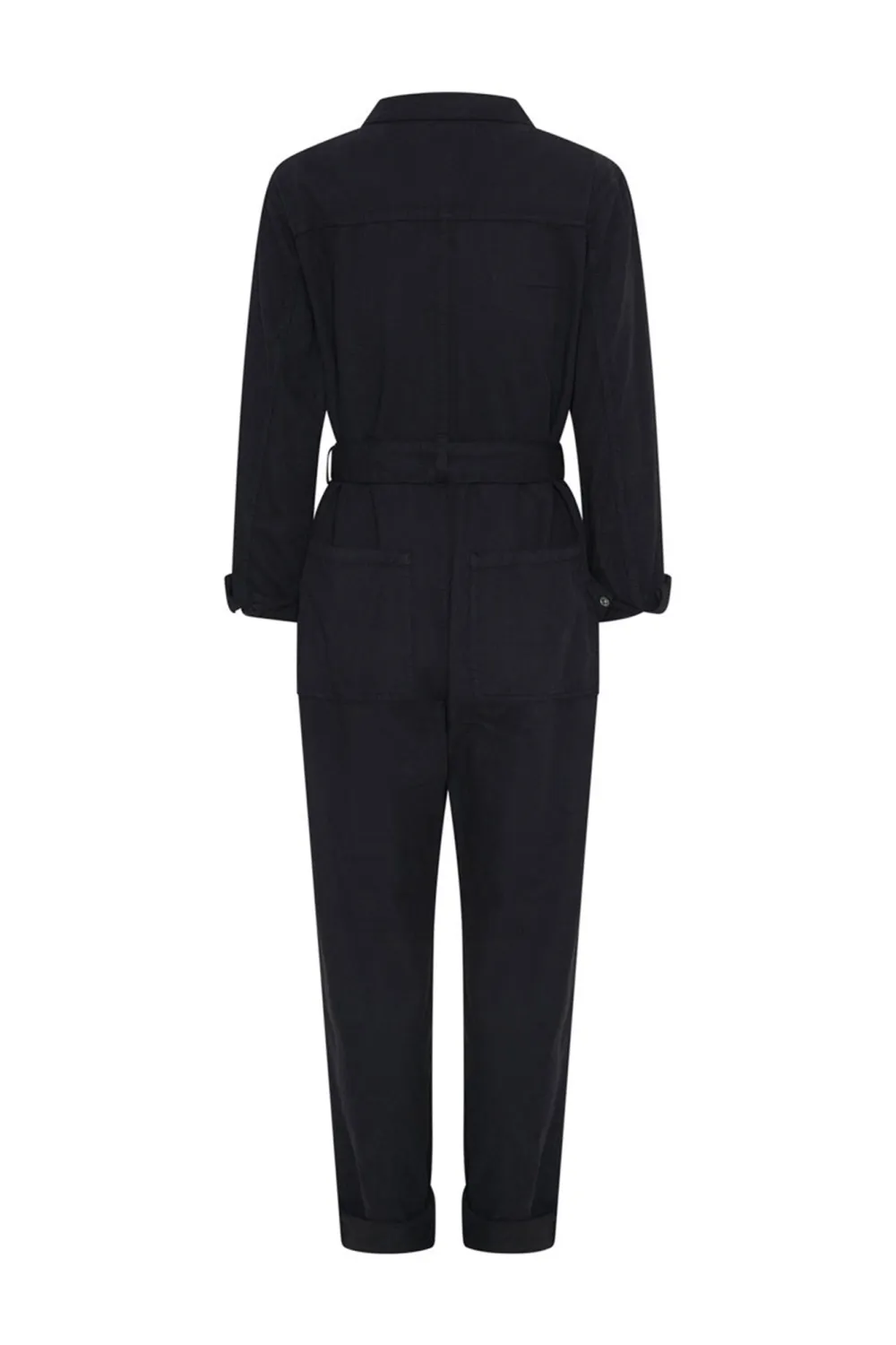 Black High-End Retro Lace-Up Waist-Cinching  Jumpsuit