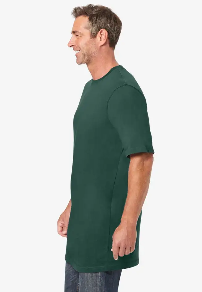 Shrink-Less Lightweight Longer-Length Crewneck T-Shirt