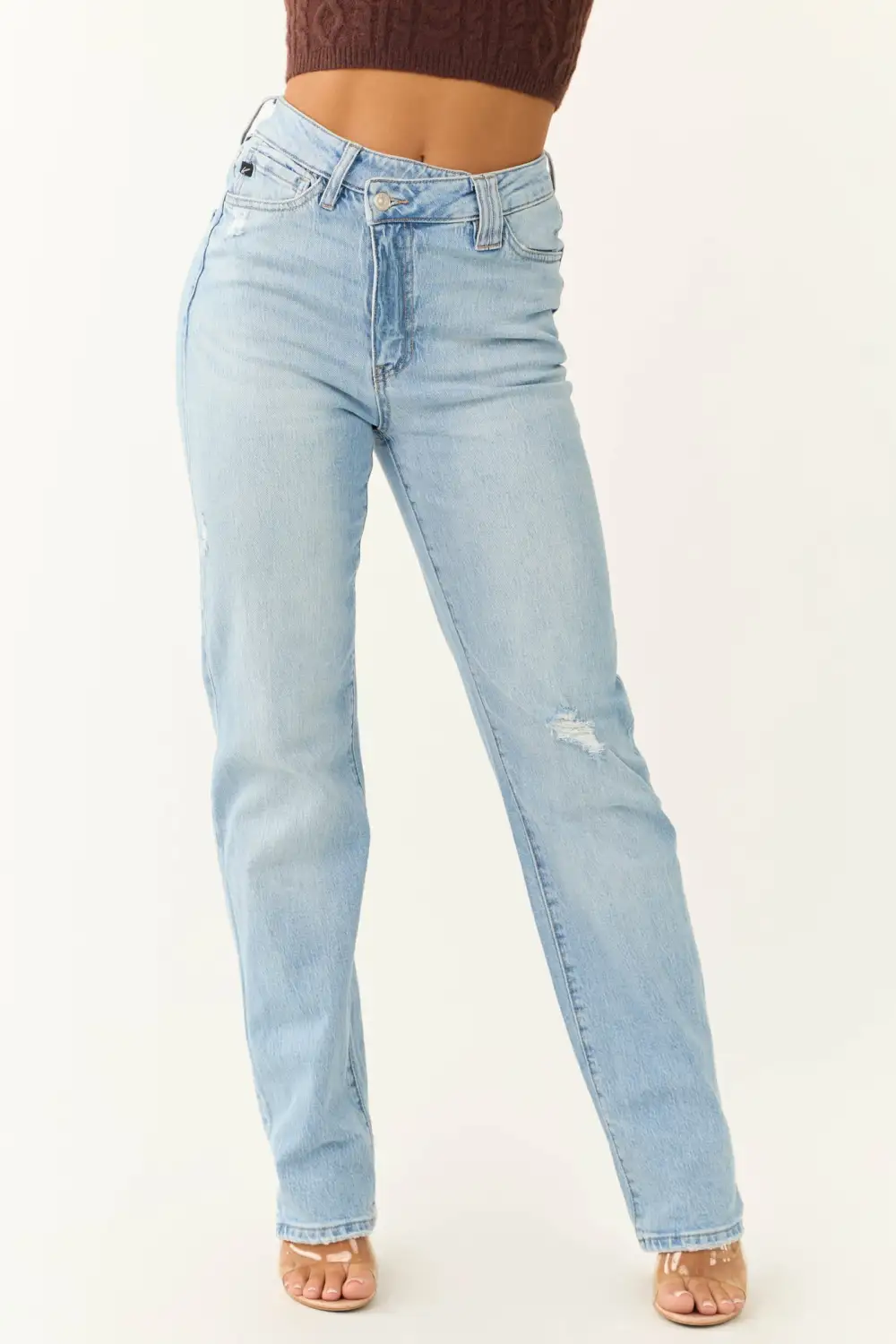Light Wash Slightly Distressed Jeans