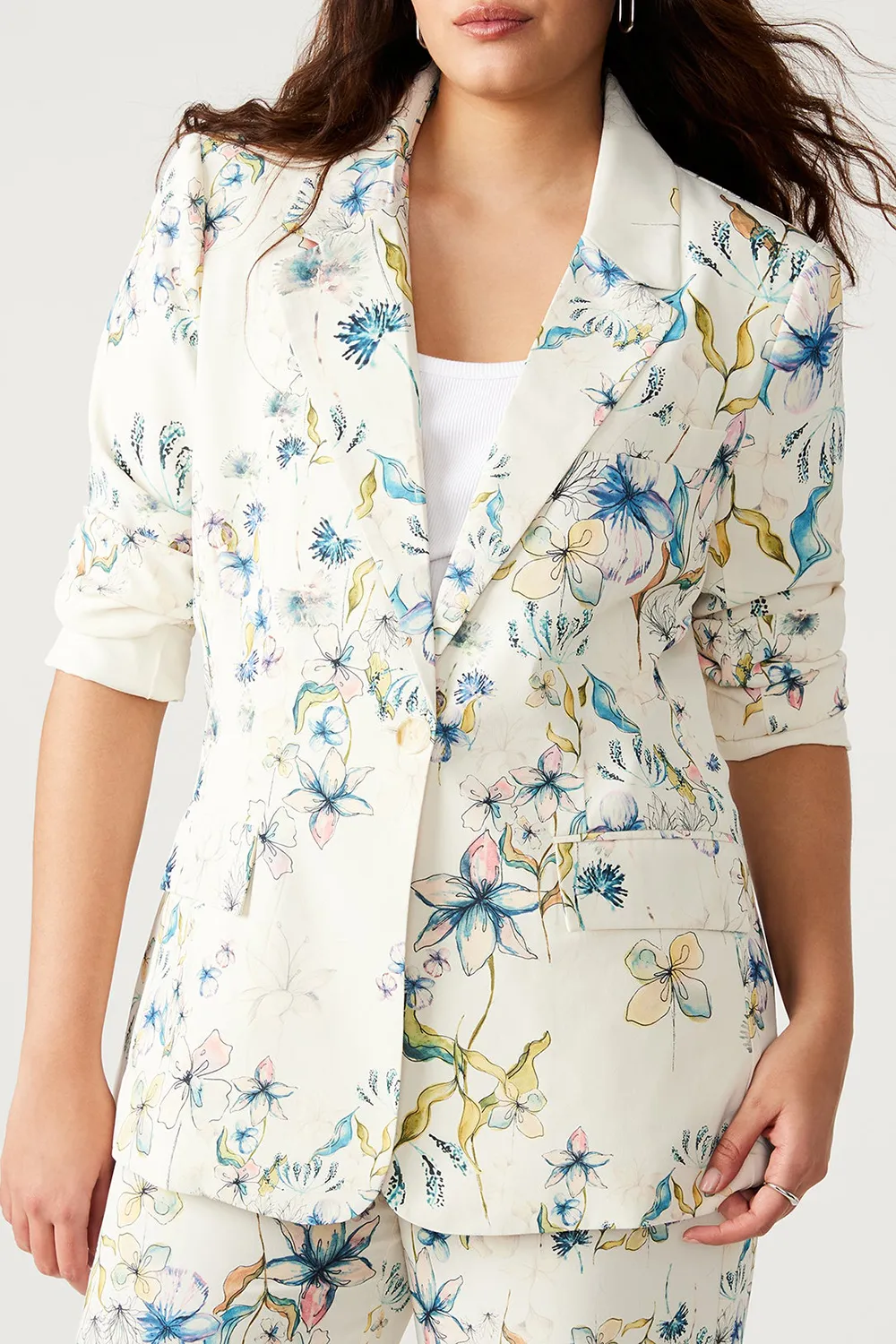 Lapel Blazer Floral