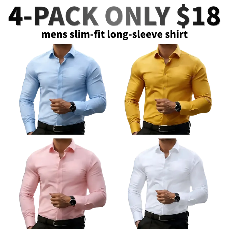Non-Stretch Men’S Slim-Fit Long-Sleeve Shirt