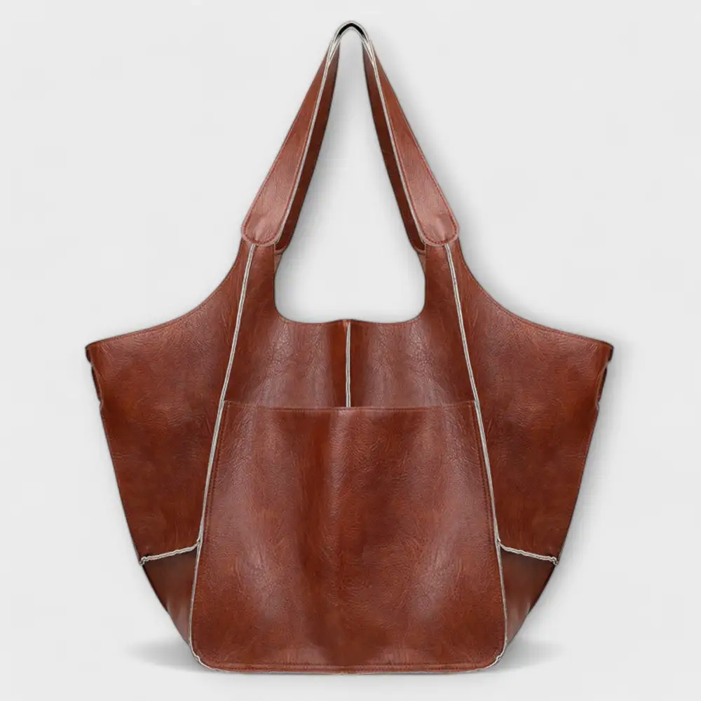 Latch Front Faux Leather Shoulder Bag