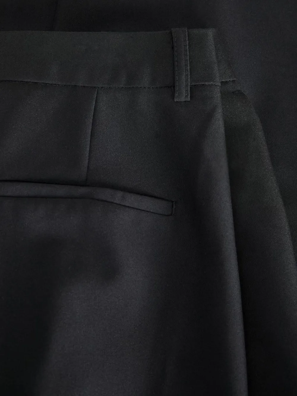 Black Wide-Leg Casual Style Pants