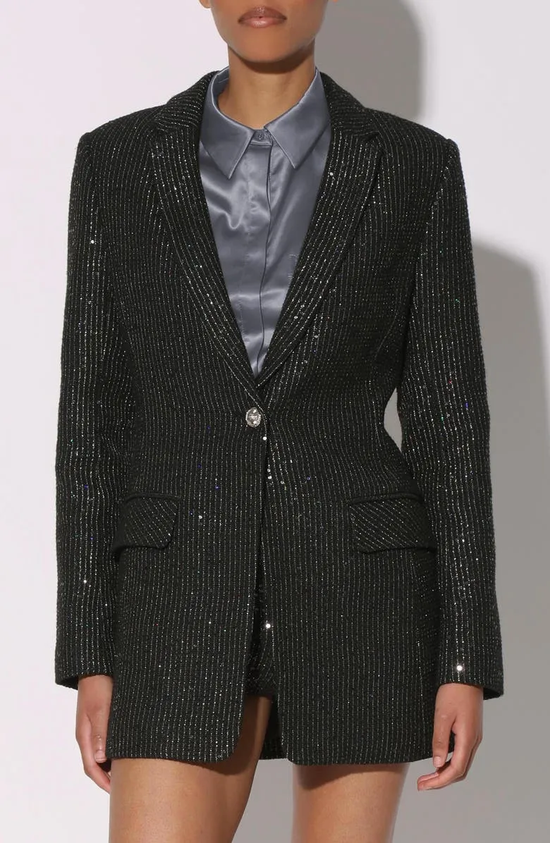 Casual Style Daily Stripe Tweed Blazer