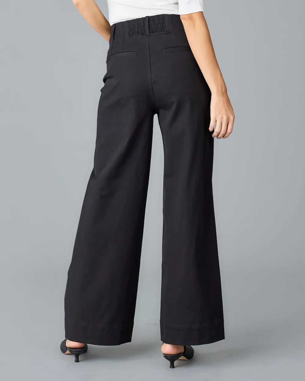 Black High Waisted Wide Leg Trouser