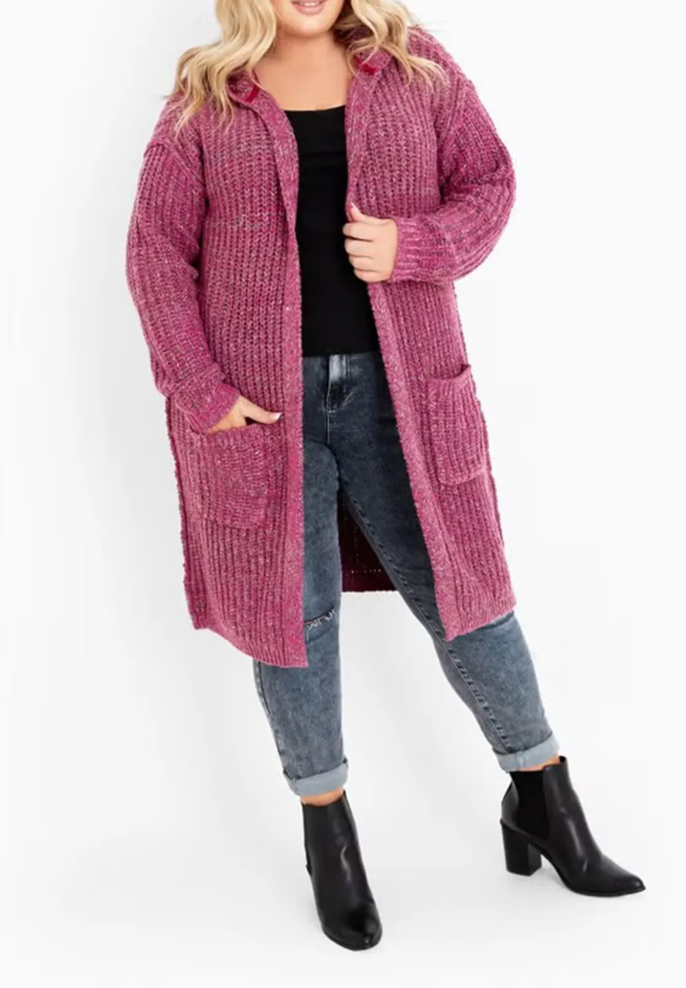 Loose Hooded Cardigan