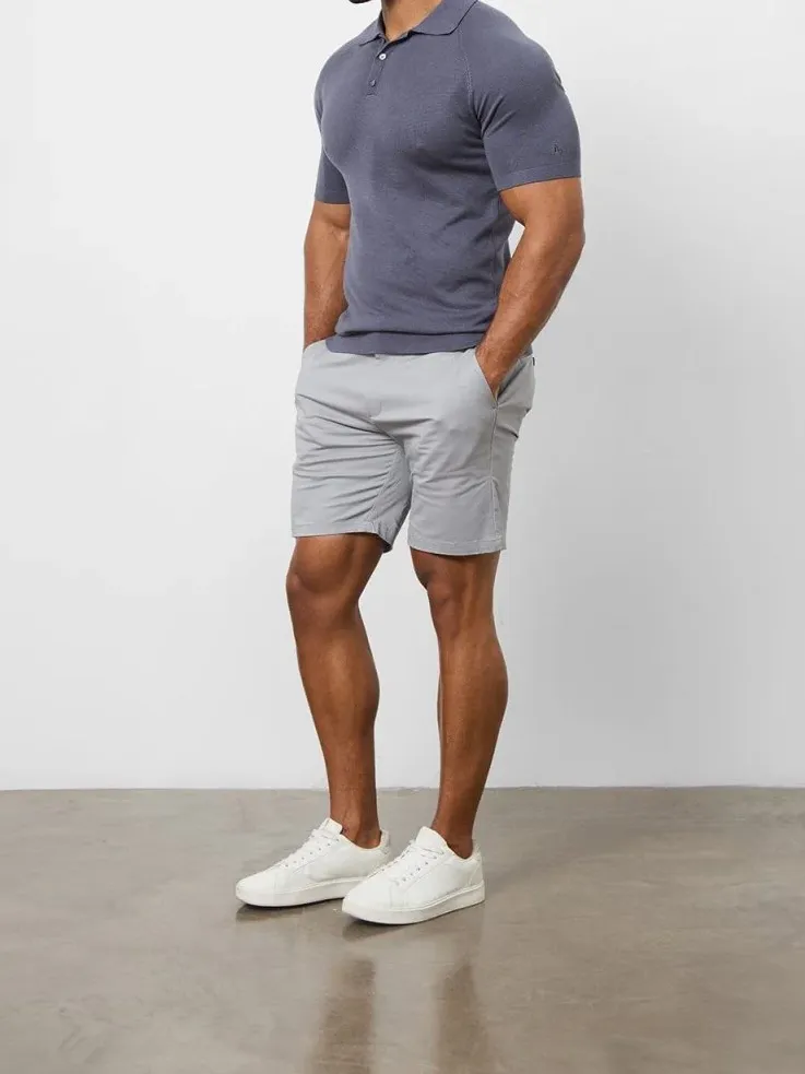 Pale Grey Soft And Comfortable Chino Shorts
