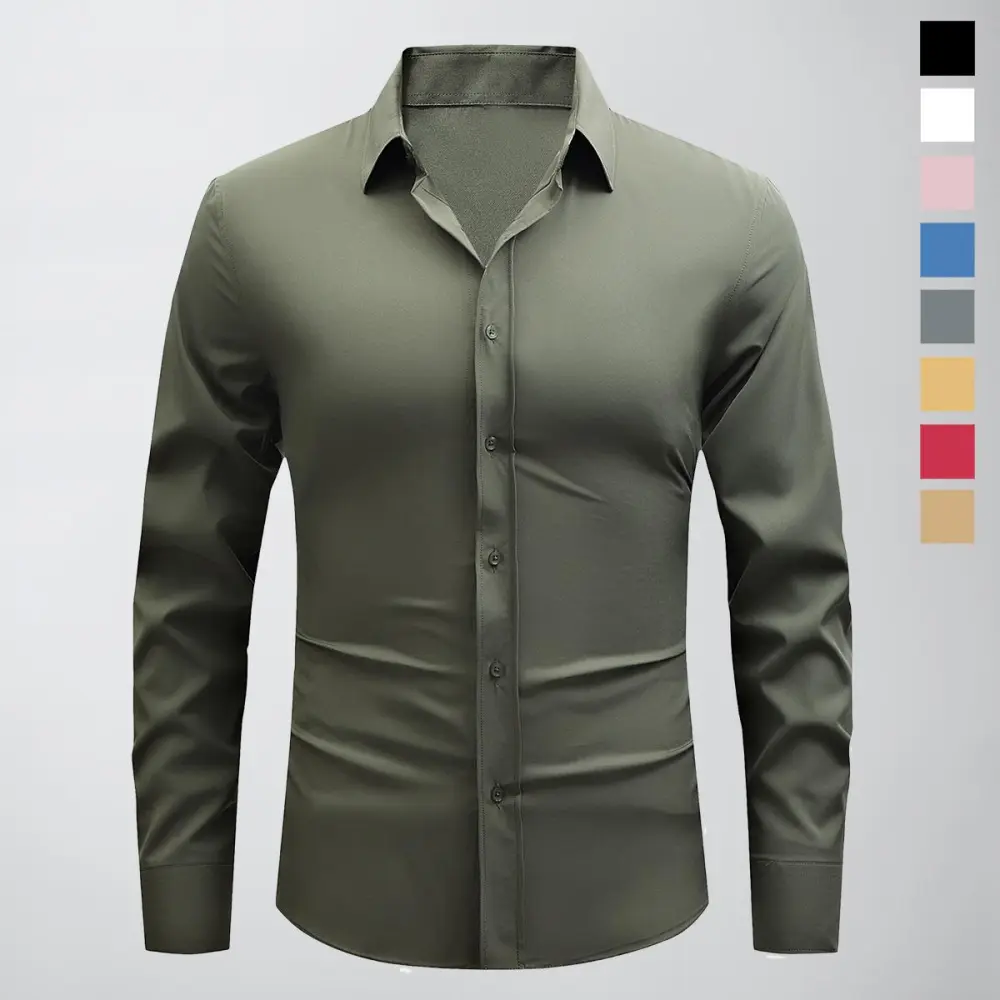 Non-Stretch Men’S Slim-Fit Long-Sleeve Shirt
